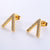 Minimalist U-Shape Stainless Steel Electroplating Stud Earrings