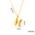 Letter Text Number Titanium Steel 18K Gold Plated Necklaces