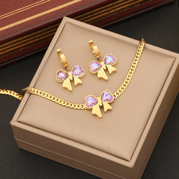 Fashion Bowknot Bowknot Stainless Steel Electroplating Necklaces