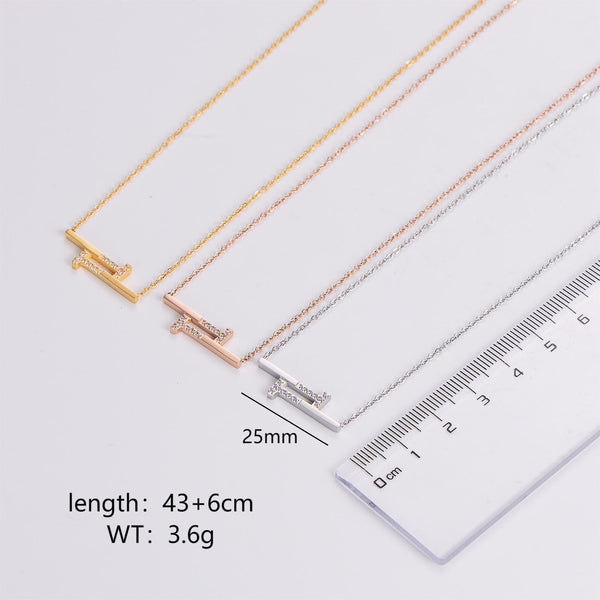 Minimalist Stripe Circle Stainless Steel Electroplating Necklaces