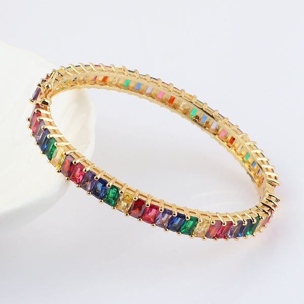 Unisex Diamond Metal Geometric Retro Bohemian Vintage Geometric Zircon Bangles