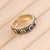 Women Retro Vintage Metal Flower Copper Oil Dripping Rings