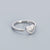 925 Sterling Silver Cute Heart Heart Silver Electroplating Rings