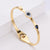 Women Korean Metal Star Country Style U-Shape Titanium Steel Electroplating Bangles