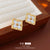 Luxurious Quadrilateral Rhombus Geometric Flower Copper Electroplating Earrings