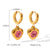 IG Style Heart Geometric Stainless Steel Zircon Inlay Earrings