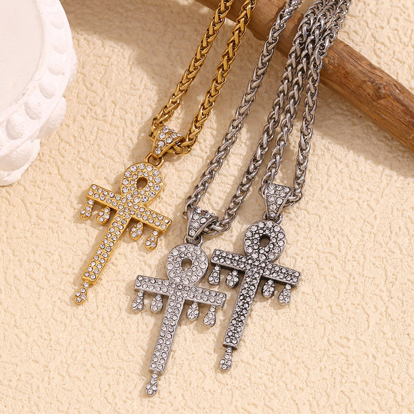 Fashion Key Geometric Stainless Steel Electroplating Necklaces