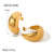 IG Style Asymmetrical Stainless Steel 18K Gold Plated Earrings