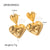 IG Style Heart Geometric Stainless Steel 18K Gold Plated Earrings