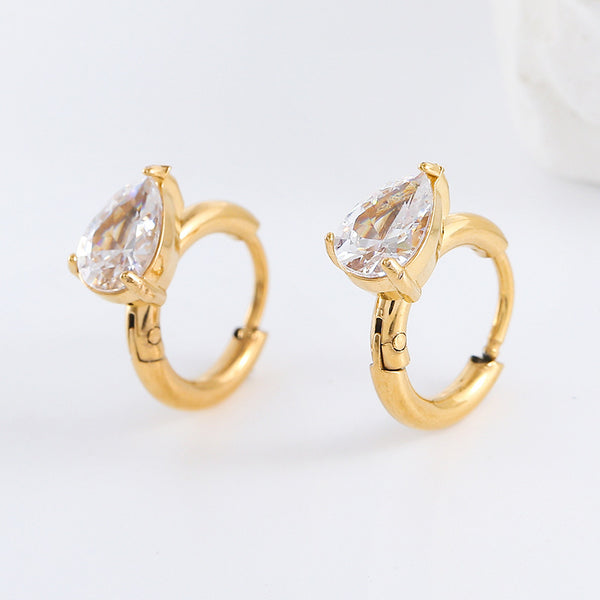 IG Style Circle Droplet Stainless Steel Electroplating Earrings