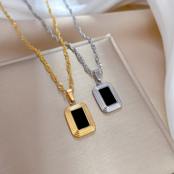 Fashion Geometric Titanium Steel Electroplating Necklaces