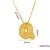 Letter Text Number Titanium Steel 18K Gold Plated Necklaces