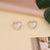 Women Retro Vintage Pearl Geometric Heart Alloy Electroplating Stud Earrings