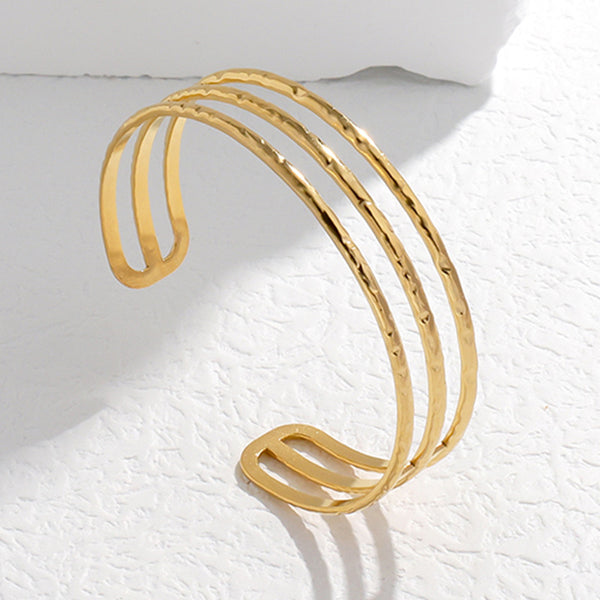 Stripe Stainless Steel Electroplating Bangles