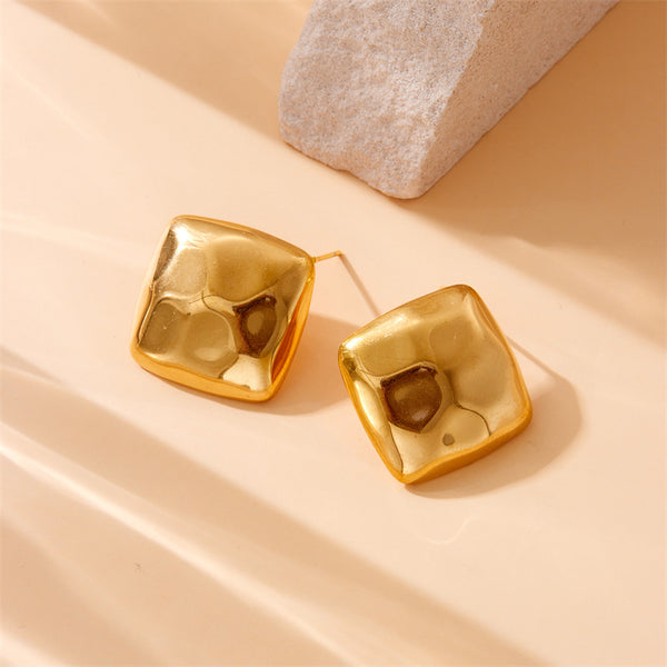 Fashion Square Geometric Stainless Steel Electroplating Earrings