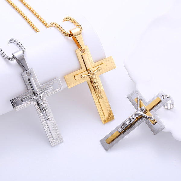 Retro Vintage Cross Stainless Steel Electroplating Pendants