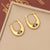 Expressive Eye Geometric U-Shape Stainless Steel Electroplating Earrings