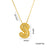 Letter Text Number Titanium Steel 18K Gold Plated Necklaces