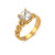 Women Fashion Round Geometric Stainless Steel 18K Gold Plated Rings