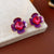 Medieval Flower Geometric Flower Alloy Oil Dripping Earrings