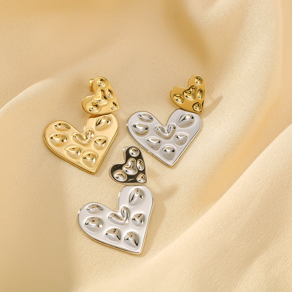 IG Style Heart Heart Stainless Steel Electroplating Earrings