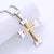 Retro Men Vintage Cross Cross Titanium Steel Diamond Inlay Pendants