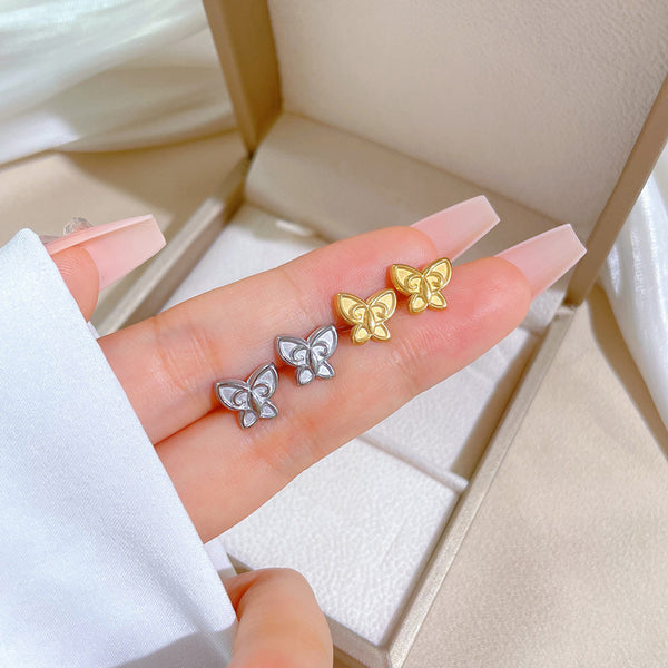 Korean Cosmos Geometric Titanium Steel Electroplating Earrings