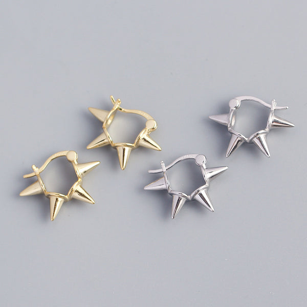 925 Sterling Silver Silver Electroplating Stud Earrings