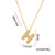 Letter Text Number Titanium Steel 18K Gold Plated Necklaces