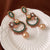 Medieval Droplet Pearl Droplet Geometric Alloy Diamond Inlay Earrings