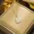 Moderate Luxury Heart Titanium Steel 18K Gold Plated Necklaces