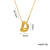 Letter Text Number Titanium Steel 18K Gold Plated Necklaces