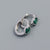 925 Sterling Silver Ellipse Geometric Silver Diamond Inlay Stud Earrings