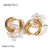 IG Style Ellipse Stainless Steel 18K Gold Plated Earrings