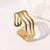 Open Ring Minimalist Stripe Geometric Stainless Steel Electroplating Rings