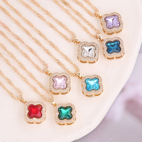 Women Fashion Flower Alloy Electroplating Necklaces