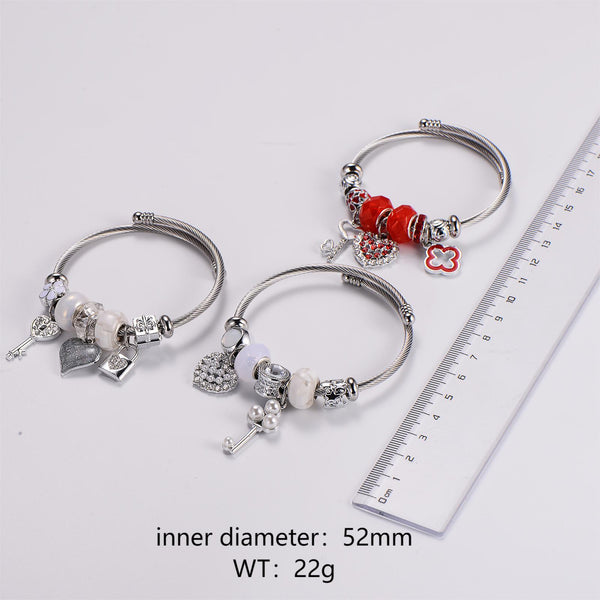 Women Heart Stainless Steel Bangles