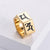 Unisex British Vintage Retro Script Geometric Stainless Steel Rings