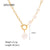 IG Style Pearl Geometric Stainless Steel 18K Gold Plated Necklaces