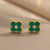 Moderate Luxury Four-leaf Clover Titanium Steel Stud Earrings