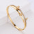 Women Elegant Diamond Butterfly Bowknot Titanium Steel Polishing Bangles