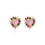 Heart Heart Copper Diamond Inlay Earrings