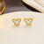 Korean Wing Geometric Titanium Steel 18K Gold Plated Stud Earrings