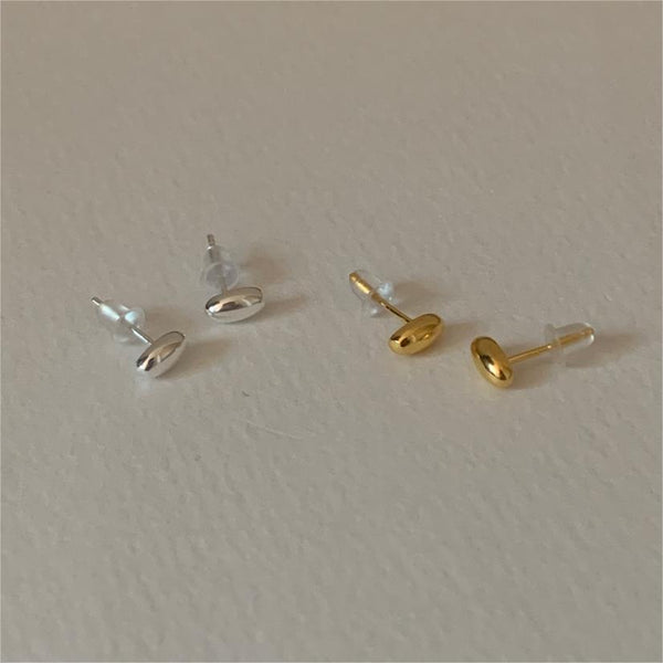 925 Sterling Silver Korean Rice Text Letter Number Silver Electroplating Stud Earrings