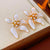 Luxurious Flower Geometric Flower Alloy Oil Dripping Earrings