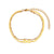 Women Fashion Stripe Geometric Stainless Steel 18K Gold Plated Bracelets