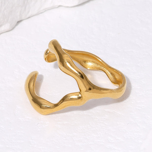 IG Style Irregular Geometric Stainless Steel Electroplating Rings