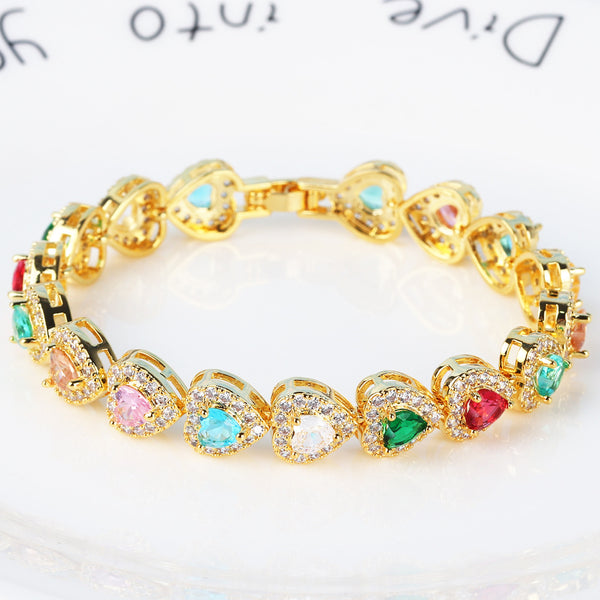 Japanese / Korean Women Tennis / Diamond Line Artificial Crystal Diamond Inlay Bracelets