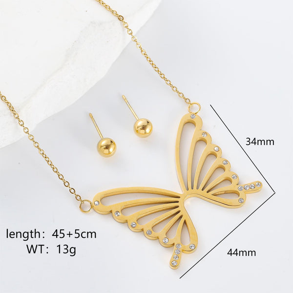 Versatile Dragonfly Butterfly Insect Stainless Steel Electroplating Jewelry Sets