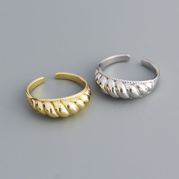 925 Sterling Silver Women Korean Geometric Silver Electroplating Rings